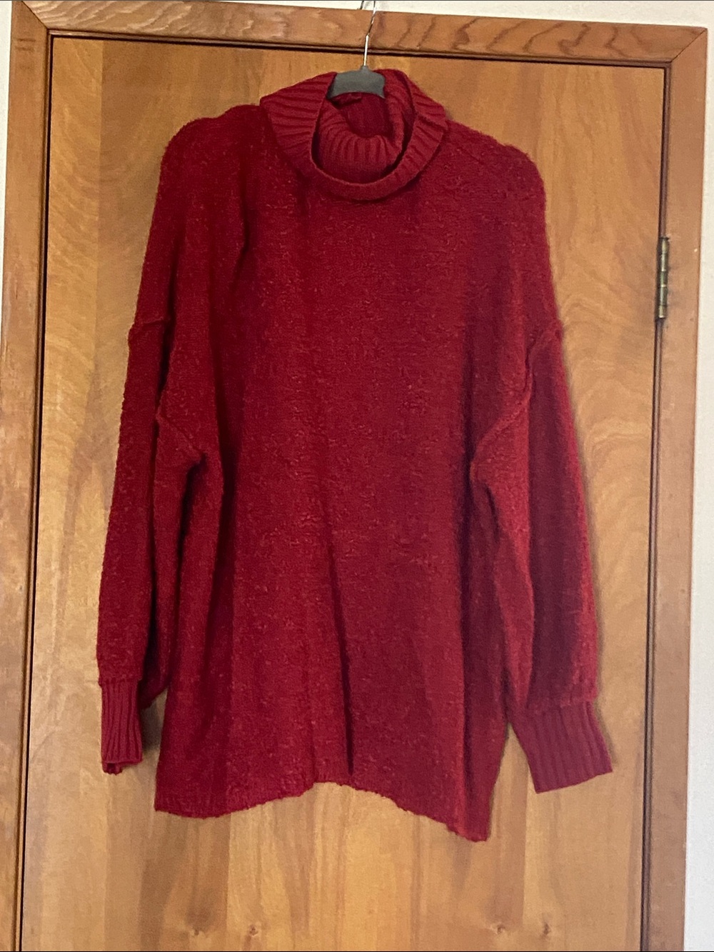 Pink Lily Red Cowl Neck Sweater